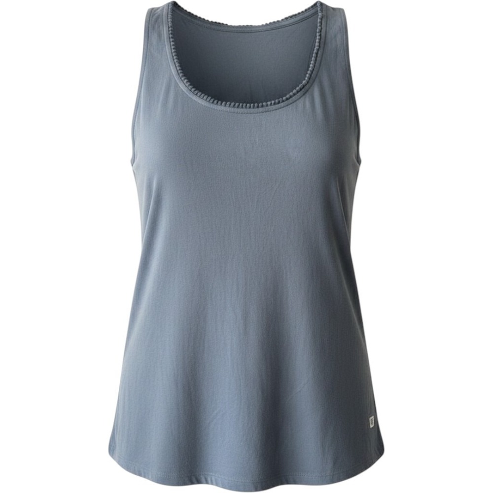 Lane Bryant Women Blue Cotton Scoop Neck Crochet Trim Tank Top 18/20 NEW